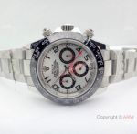 Best Quality Rolex Daytona Silver Arabic Dial Black Ceramic Bezel watch 40mm